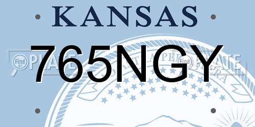 765NGY Kansas License Plate