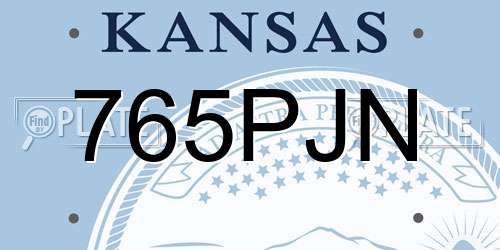 765PJN Kansas License Plate