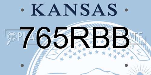 765RBB Kansas License Plate