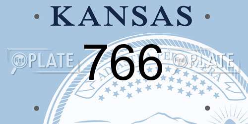 766 Kansas License Plate