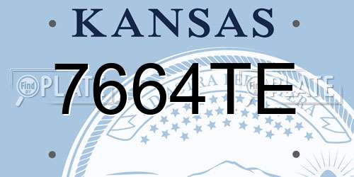 7664TE Kansas License Plate