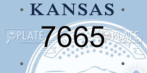 7665 Kansas License Plate