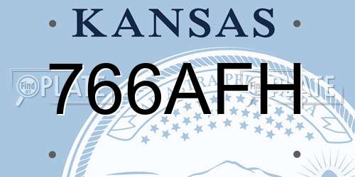 766AFH Kansas License Plate
