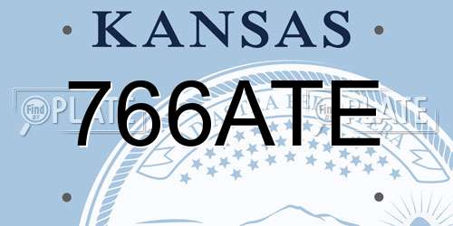 766ATE Kansas License Plate