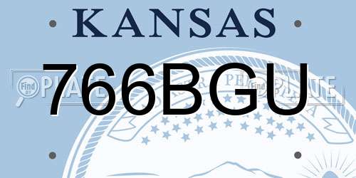 766BGU Kansas License Plate