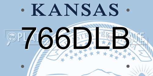 766DLB Kansas License Plate