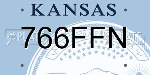 766FFN Kansas License Plate