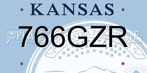 766GZR Kansas License Plate
