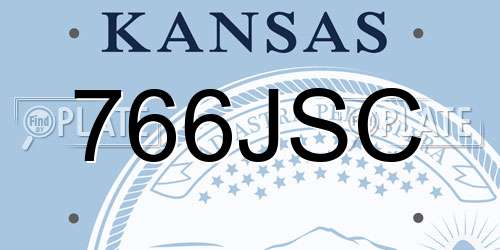 766JSC Kansas License Plate