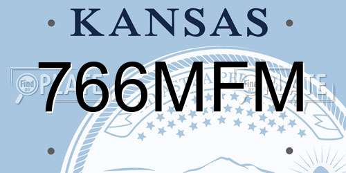 766MFM Kansas License Plate