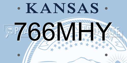 766MHY Kansas License Plate