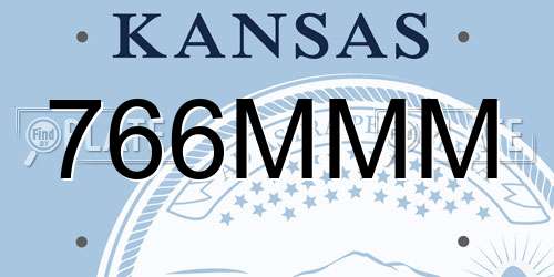 766MMM Kansas License Plate