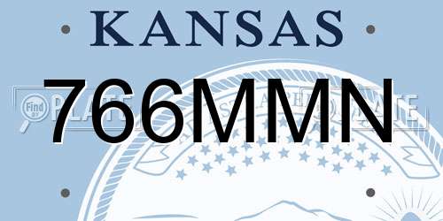 766MMN Kansas License Plate