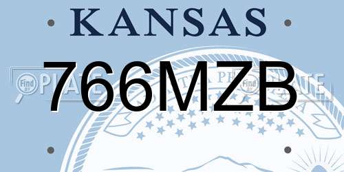 766MZB Kansas License Plate