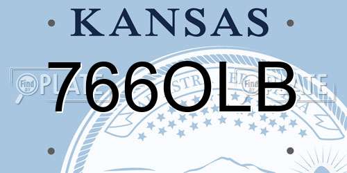 766OLB Kansas License Plate