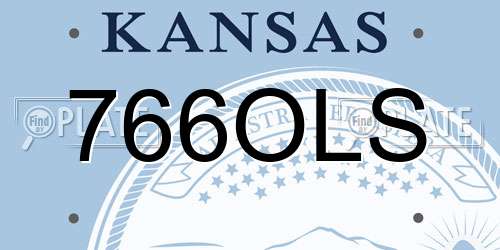 766OLS Kansas License Plate
