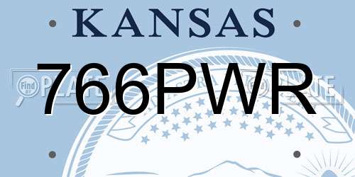 766PWR Kansas License Plate