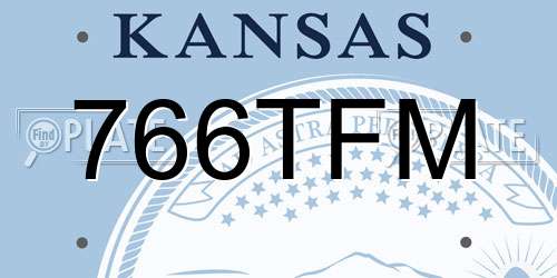766TFM Kansas License Plate