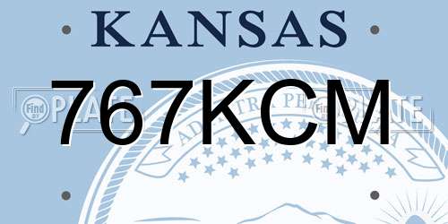 767KCM Kansas License Plate