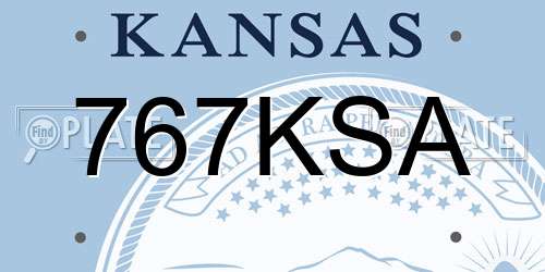 767KSA Kansas License Plate