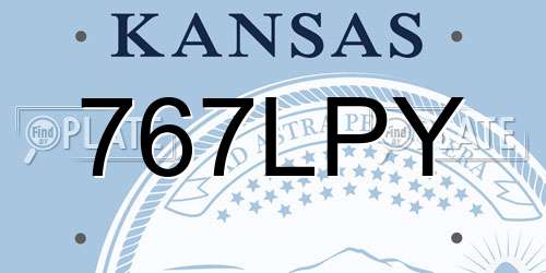767LPY Kansas License Plate