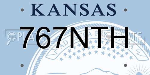 767NTH Kansas License Plate