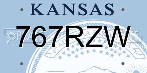 767RZW Kansas License Plate