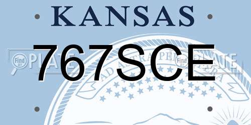 767SCE Kansas License Plate