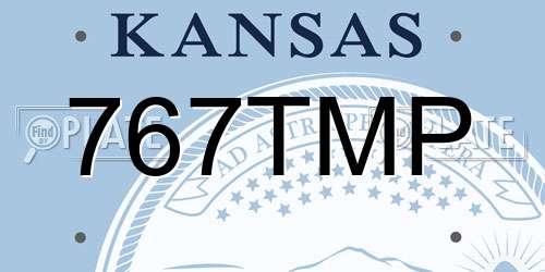 767TMP Kansas License Plate