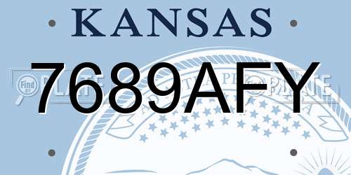 7689AFY Kansas License Plate