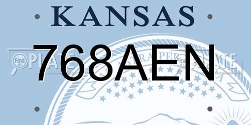 768AEN Kansas License Plate