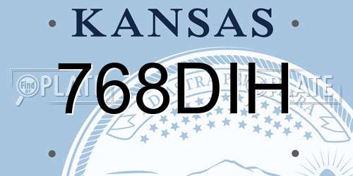 768DIH Kansas License Plate