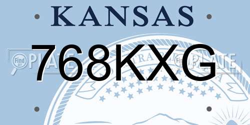 768KXG Kansas License Plate