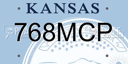 768MCP Kansas License Plate