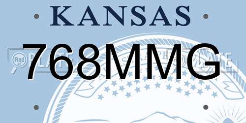 768MMG Kansas License Plate