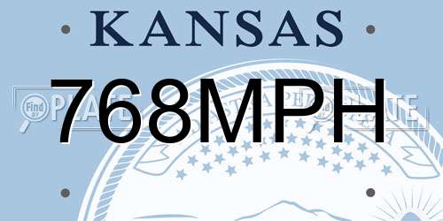 768MPH Kansas License Plate