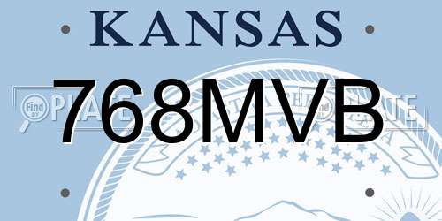 768MVB Kansas License Plate