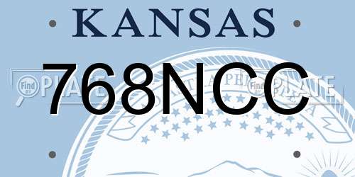 768NCC Kansas License Plate
