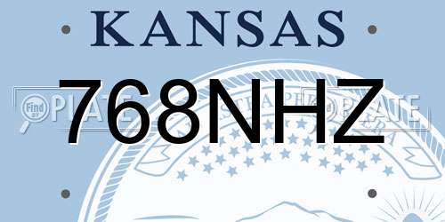 768NHZ Kansas License Plate