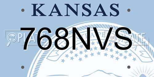 768NVS Kansas License Plate