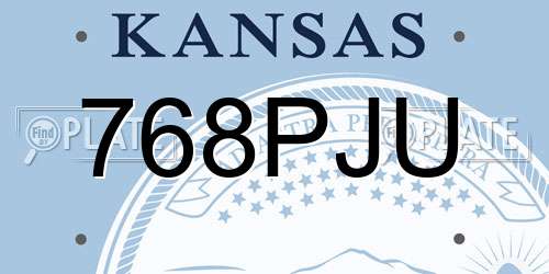 768PJU Kansas License Plate