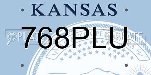 768PLU Kansas License Plate