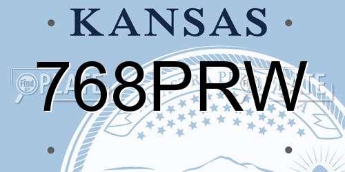 768PRW Kansas License Plate