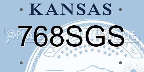 768SGS Kansas License Plate
