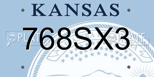 768SX3 Kansas License Plate