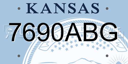 7690ABG Kansas License Plate