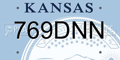 769DNN Kansas License Plate