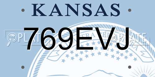 769EVJ Kansas License Plate