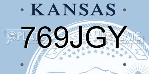 769JGY Kansas License Plate