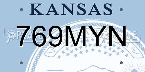 769MYN Kansas License Plate